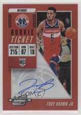 2018-19 Panini Contenders Optic Red Prizm 25/99 Troy Brown Jr #106 Auto fm0