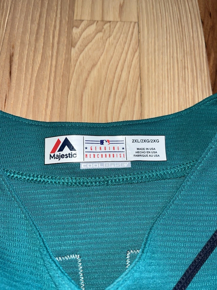 Seattle Mariners Robinson Cano #22 Majestic Cool Base Teal Jersey Sewn Men’s 2XL - Image 3 of 4