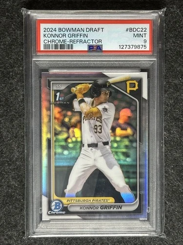Konnor Griffin 2024 Bowman Draft #BDC22 Chrome Refractor PSA 9 MINT RC