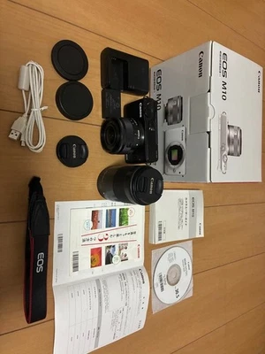 Canon EOS M10 Mirrorless Camera Kit with 15-45mm and 55-200mm Lenses - Image 1 of 4