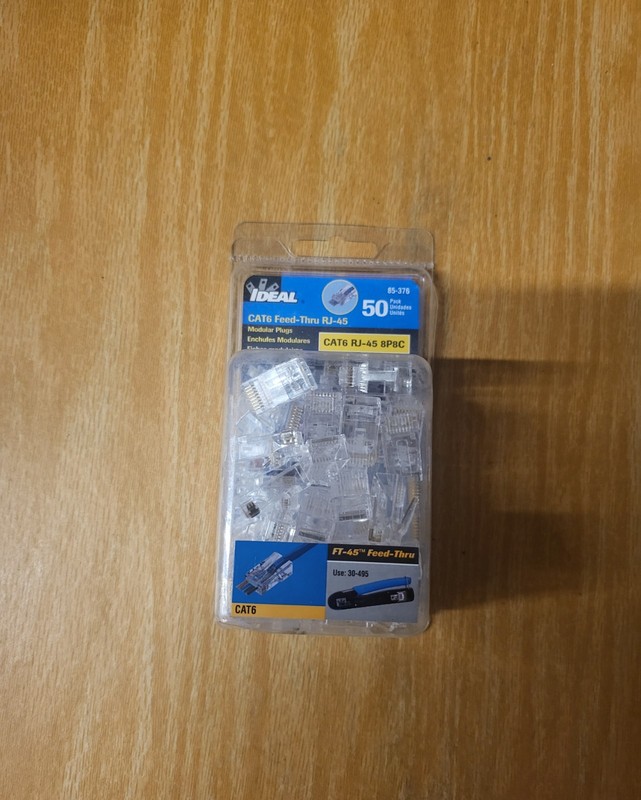 Ideal Cat 6 Feed Thru Rj45 Jack 85-376 8p 8c