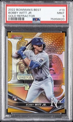 2022 BOWMAN'S BEST GOLD REFRACTOR #13 BOBBY WITT JR. ROOKIE RC 23/50 PSA 9