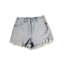 Rewash Denim Shorts Womens 3/26 Light Blue Distressed Festival Boho