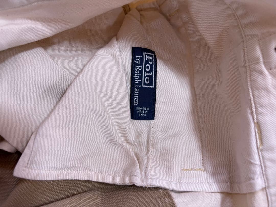 White/Beige Patchwork Work Pants Vintage Effect V… - image 8