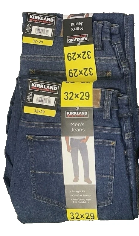 2 Kirkland Signature Straight fit Comfort Stretch Men's Pants Blue Size 32x29