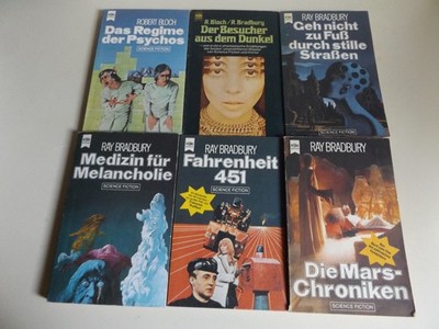 Ray Bradbury / Robert Bloch - 6 Taschenbücher
