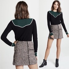 Veronica Beard Atty 100 Cashmere Bi-Color Sweater Women s XS Green black