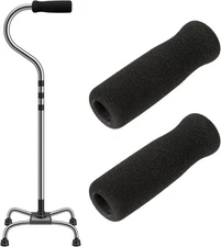 Cane Handle Grip Replacement, 2 PCS Walking Stick Grips for Seniors, black 