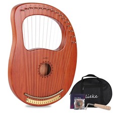 LIEKE Lyre Harp 16 Strings with Bag Tuning Wrench,Metal Strings,Mahogany Body...