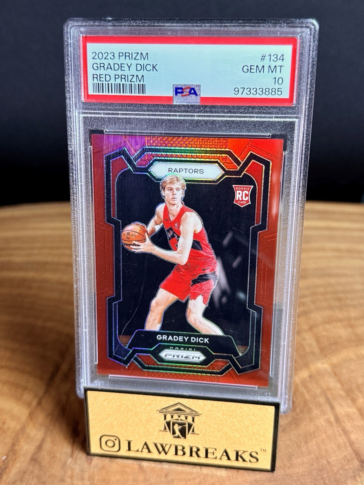 2023 PANINI PRIZM RED PRIZM RC /299 - ROOKIE #134 - GRADEY DICK - PSA 10