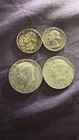 2 Silver Quarters 1956, 1964/Two 40% Silver AU Kennedy Half Dollars #2709