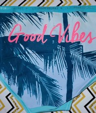 NeW Vs Vintage logo Hiphugger Panty Size Medium Palm Glitter Graphics