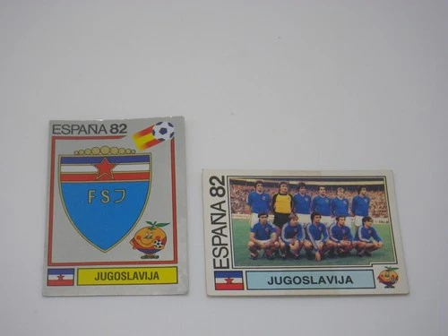 Jugoslavija Team + Patch # 310 311 - Spain 82 Vignettes Football - Panini