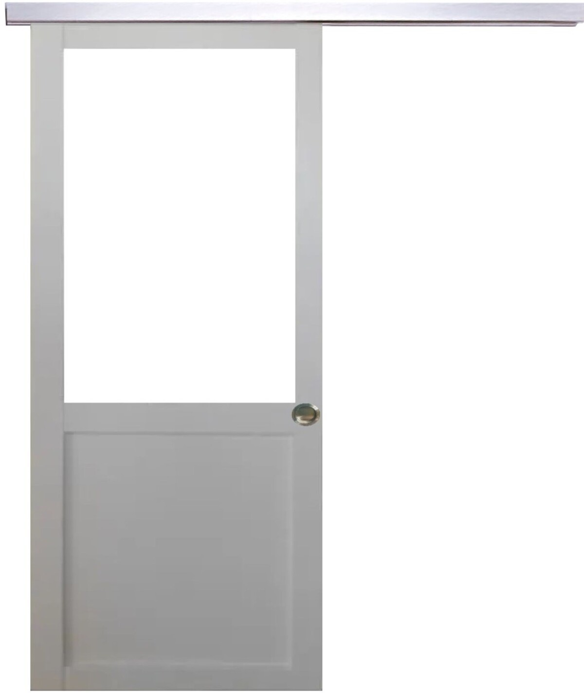 Porte coulissante atelier blanche sans meneau pour maximiser la lumière naturelle