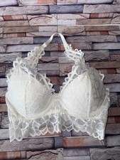 Victoria  s Secret PINK Lace Halter Bralette XS AA-B White Underwired