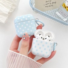 Cute Polka Dot Silicone Case Cover For Airpods 4 3 2 1  Pro 2 3 with Keychain
