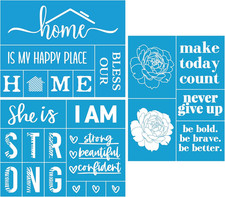 , 3Pcs, Positive Sentiments, Silk Screen Stencils, Reusable Silk Screen Stencils