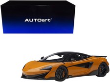 Mclaren 600LT Myan Orange and Carbon 1/18 Model Car by Autoart h2 Mclaren Auto