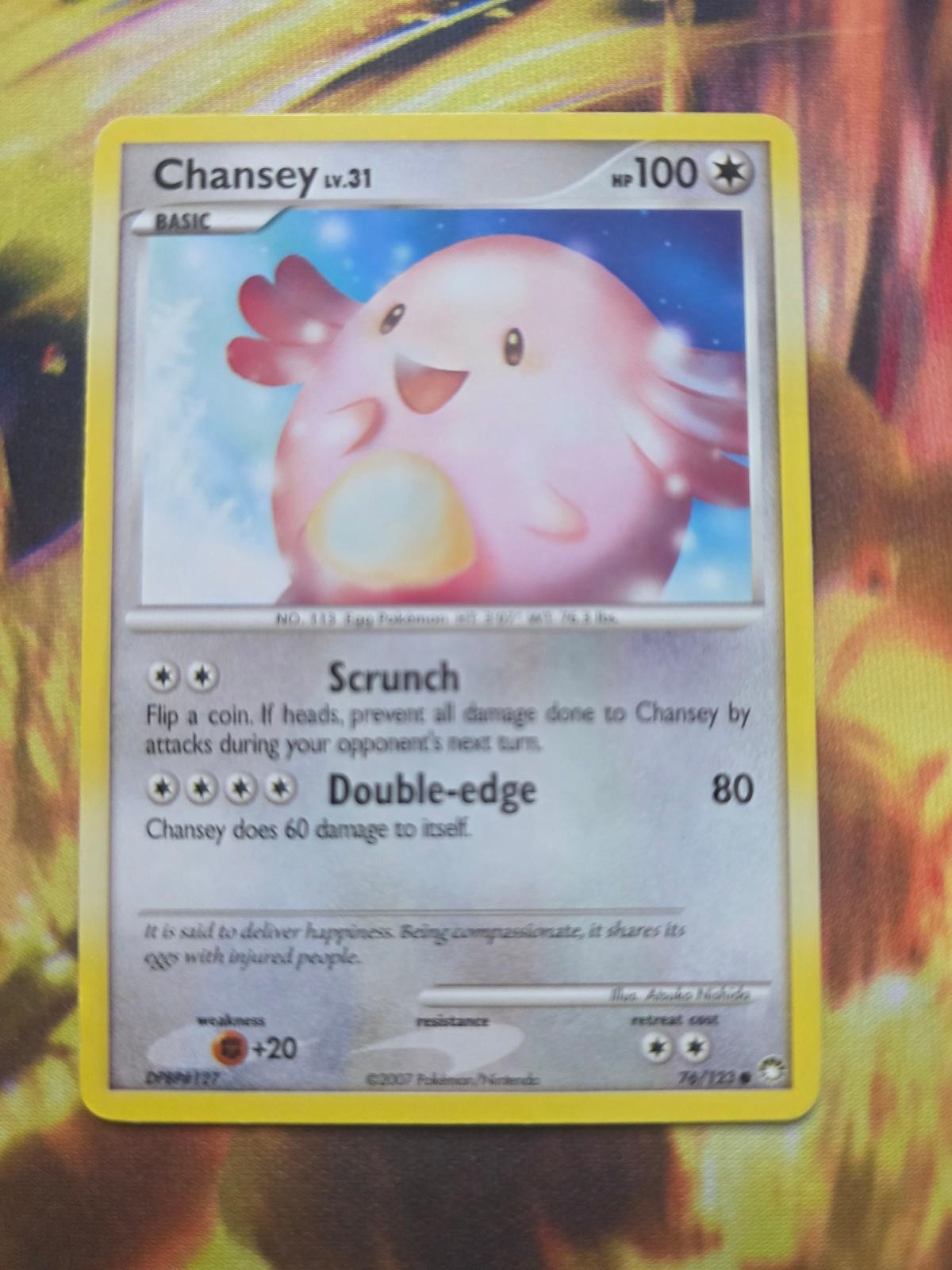 CHANSEY 76/123 Common Mysterious Treasures Pokemon Moderately Played