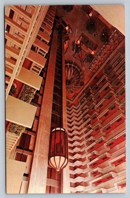 Regency Hyatt House Atlanta GA Postcard Atrium Elevators 1960s Dexter Press