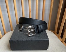 Prada men's leather belt in Black