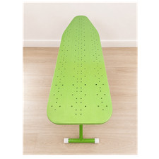 Green Metal Freestanding Ironing Board for Adults, Solid Pattern, Metal Build
