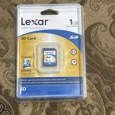 NEW Lexar 1GB SD Memory Card for older Cameras, PDA, GPS, Computers, Machines (v