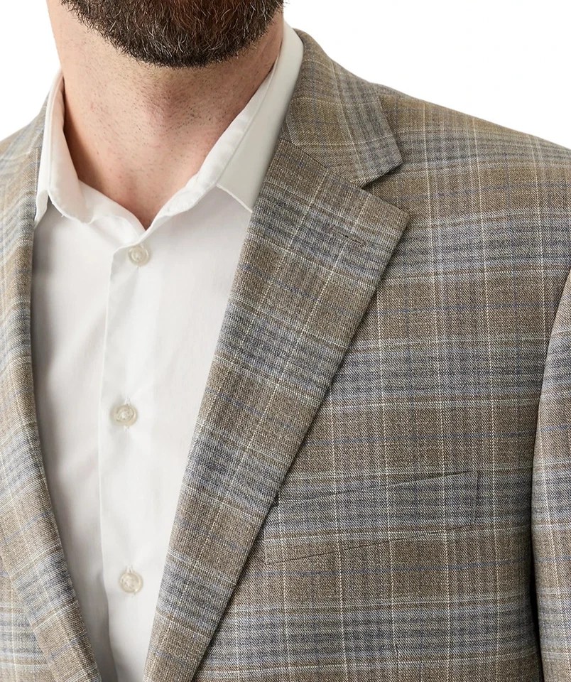 Chaqueta Abrigo Deportivo Michael Kors Para Hombre Calce Clásico Sólido 44S Gris Azul E111577 Foto 4 de 4