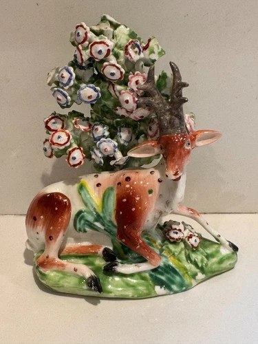Antique Derby Ceramic Figure Recumbent Deer Stag 18th century c1765 bocage - Picture 7 of 7