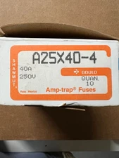2pcs of GOULD SHAWMUT A25X40 TYPE 4 AMP-TRAP 40 AMP 250 VOLTS  POWER FUSE 