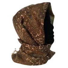 Abraham and Straus Brown Silk and Wool Scarf made in Vienna Austria Reversible