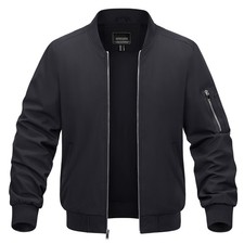 Men's Lightweight Windbreaker Thin Bomber Jacket Casual Summer Autumn Zip Coat