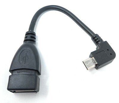 SYSTEM-S OTG Micro USB rechts gewinkelt 90° zu USB 2.0 Typ A Host Adapter Kabel
