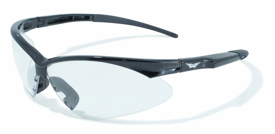 Global Vision Eyewear Fast Freddie Safety Glasses AntiFog Clear Lens Black Frame