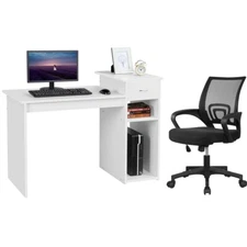 Home Office Furniture Set Computer Desk with Drawer and Height Adjustable Chair 
