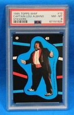 1985 TOPPS WWF # 12 Captain Lou Albano PSA 8 NM-MT # 67151925  STICKERS