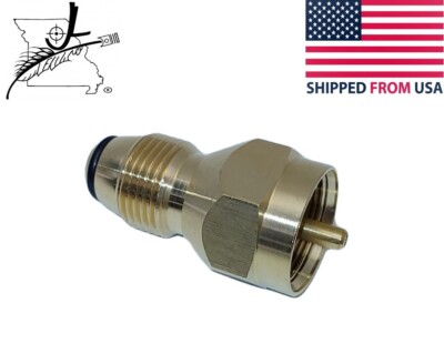 Solid Brass 1lb Small Propane Bottle Refill Adapter to 20lb Tank Camping Gas Bot