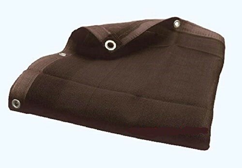 10' x 10' Brown Mesh Screen Shade Tarp Canopy Patio Nurseries Garden Pets - Picture 1 of 3