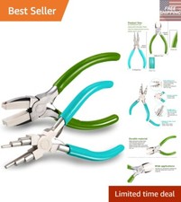 6-in-1 Jewelry Making Pliers Set with Rubber Grip for DIY Crafts   2 Pieces