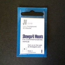Showgard Stamp Mount JV 25/40mm - BLACK (Pack of 40) (25x40 25mm)  PRECUT