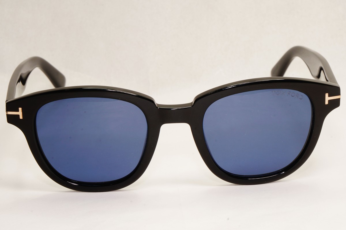 Tom Ford Garett TF 538 01v Black Sonnenbrille Sunglasses Blue Lens