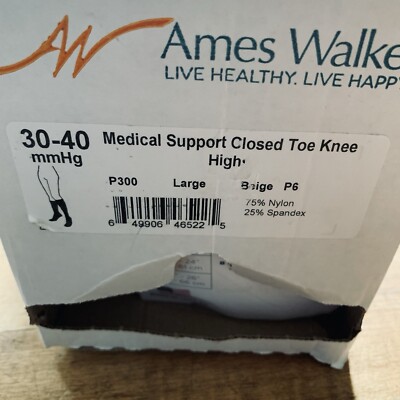 Ames walker Medical Support Closed Toe Knee Highs 3 Pairs