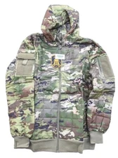 OCP  Long Multicam Hooded Zip Woobie Jacket BAF + Flag Patch