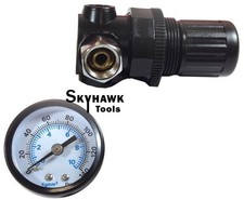 Adjustable Air In Line Pressure Gauge & Regulator Tools Air gun & Hose Pneumatic