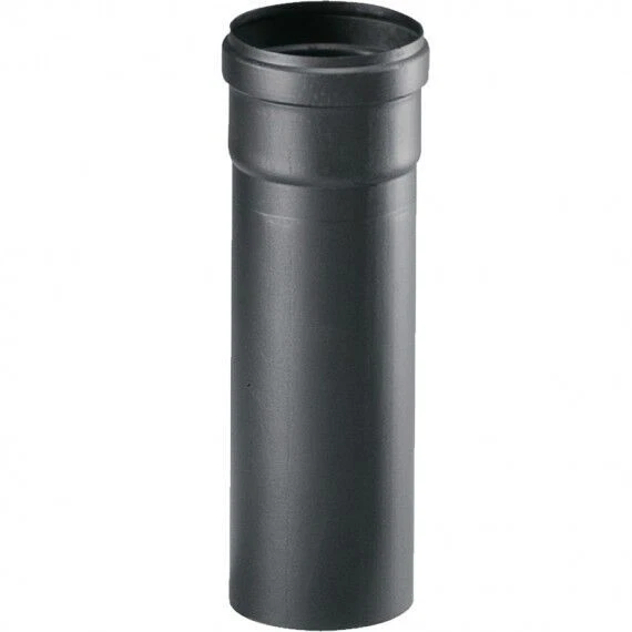 Tubo Canna Fumaria Con Valvola Farfalla Per Stufe - 500x150 Mm Nero