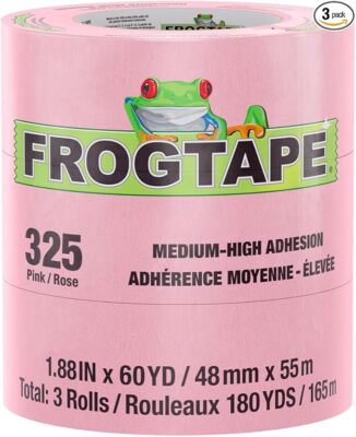FrogTape 325 Pink High Temperature Performance Grade Masking Tape, 3 Roll Pack