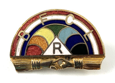 Rainbow Girls Enamel Pin | Small Hole for Award | Goldtone | 13/16'' | NOS