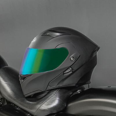 Flip Up Motorcycle Helmet Dual Visor Full Face Modular Integrated Motorbike DOT