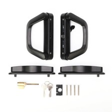 Double Side Sliding Glass Patio Door Lock Handle Security Entrance Lock Set +Key