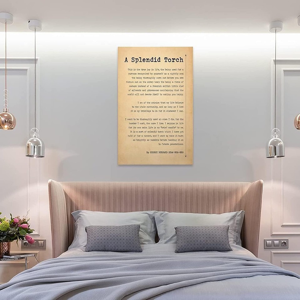 A Splendid Torch Quote by Bernard Shaw Poster Canvas Art Poster